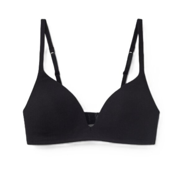 NWT- Tezenis London Lightly Padded Organic Cotton Triangle Bra, Black – Size 36C - Picture 1 of 10